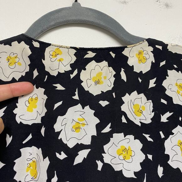 Vintage Cambridge Womens Size M Floral Printed Front Tie Oversized Top - Picture 7 of 8